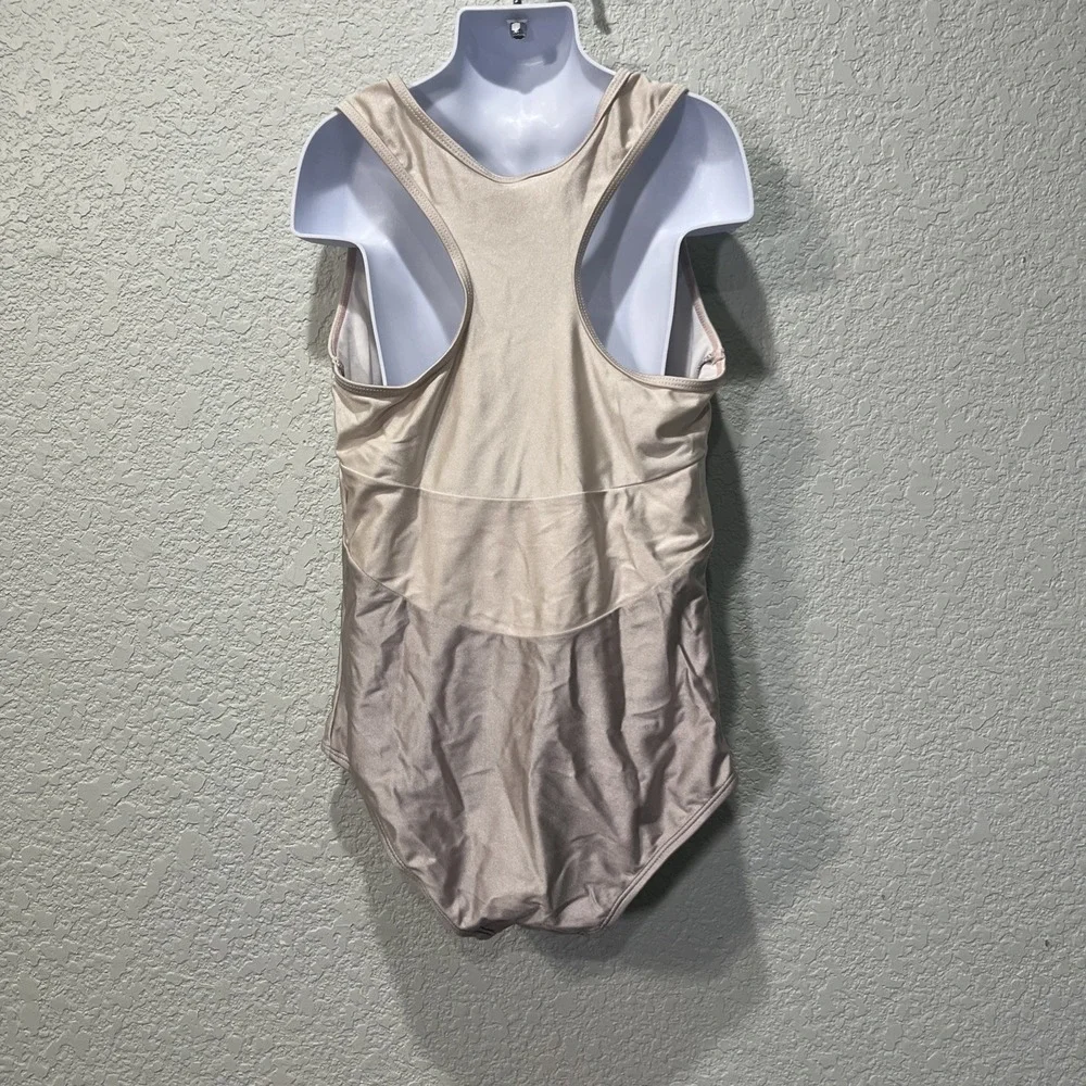 Tutu Du Monde Leotard Girls 10-11 Champagne Mauve Metallic‎ Racerback Dance Swim